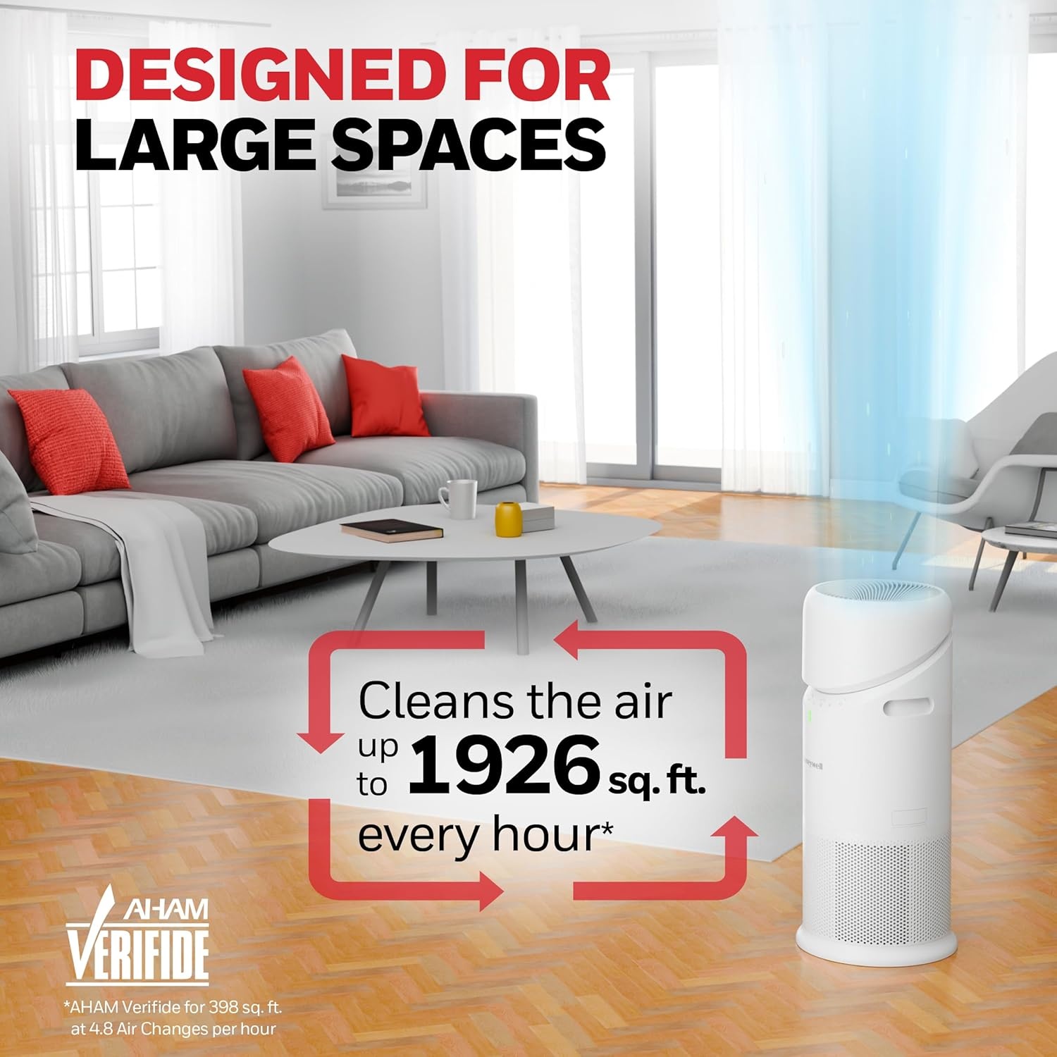 image:imageHoneywell Allergen Plus 3in1 HEPA Air Purifier for Home Fan amp Adjustable Airflow for Large Rooms up to 1928 Ft Air Quality Sensor Reduces Allergens Pet Dander amp Odors HPA6000 WhiteWhite
