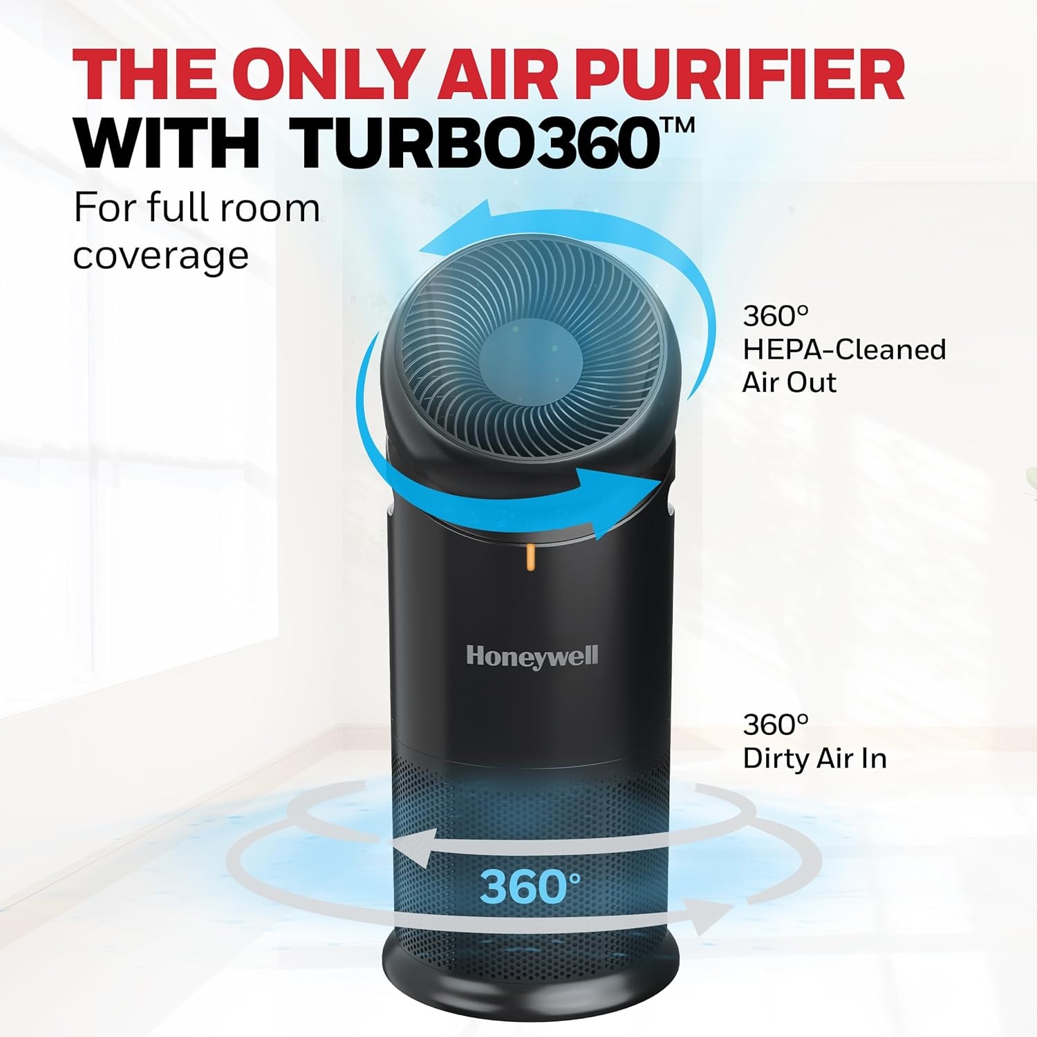 image:imageHoneywell Allergen Plus 3in1 HEPA Air Purifier for Home Fan amp Adjustable Airflow for Large Rooms up to 1928 Ft Air Quality Sensor Reduces Allergens Pet Dander amp Odors HPA6000 WhiteBlack