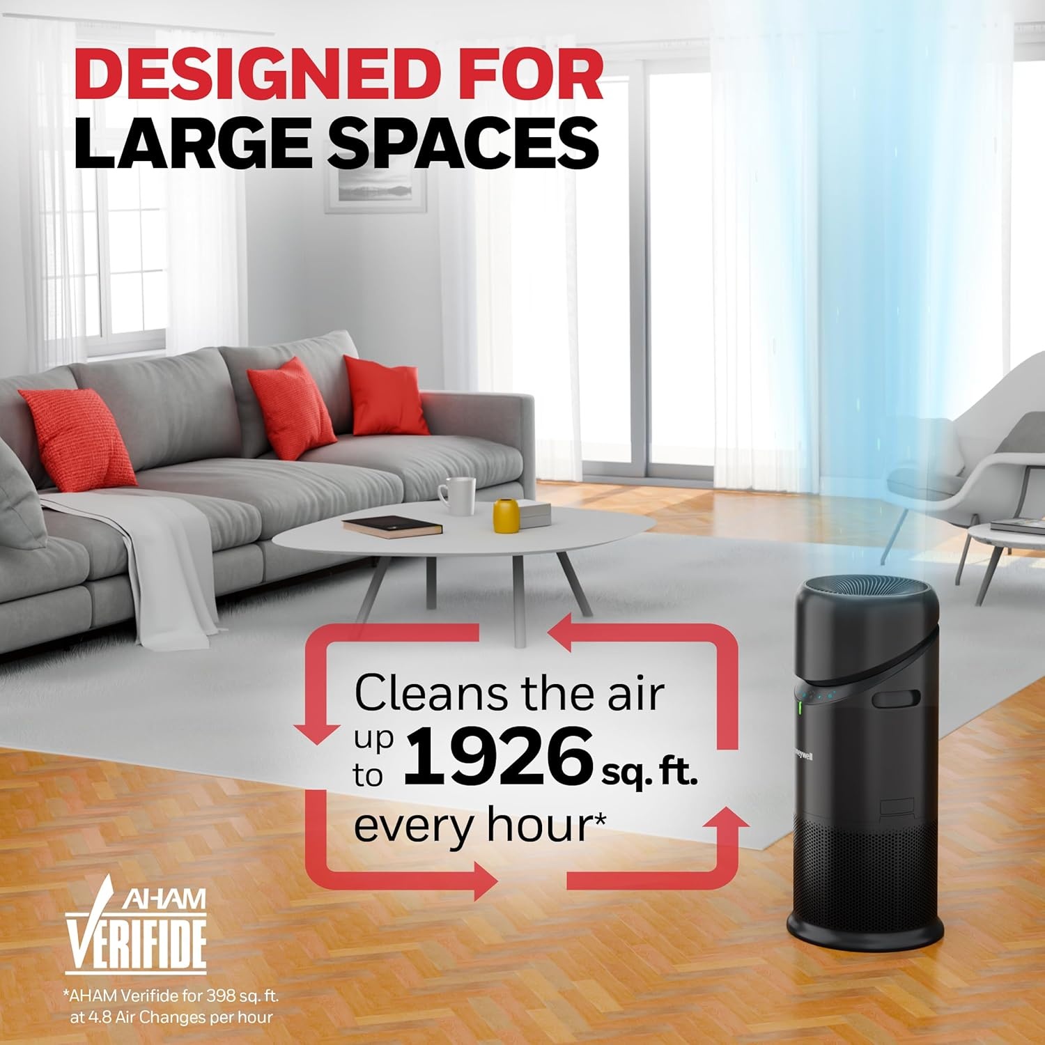 image:imageHoneywell Allergen Plus 3in1 HEPA Air Purifier for Home Fan amp Adjustable Airflow for Large Rooms up to 1928 Ft Air Quality Sensor Reduces Allergens Pet Dander amp Odors HPA6000 WhiteBlack