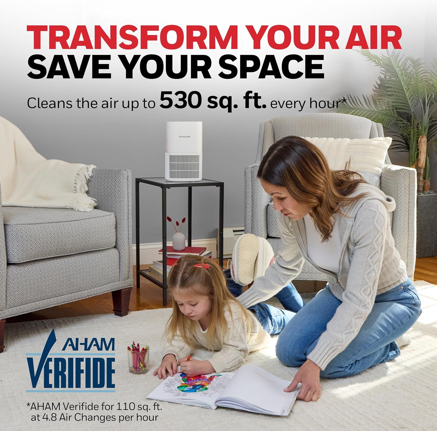image:imageHoneywell Allergen Plus Compact HEPA Small Room Air Purifiers for Home Up to 530 Ft Coverage 3in1 Filter Pet Dander Smoke amp Odor Reducer Air Quality Sensor with Auto Mode Black HPA125BWhite