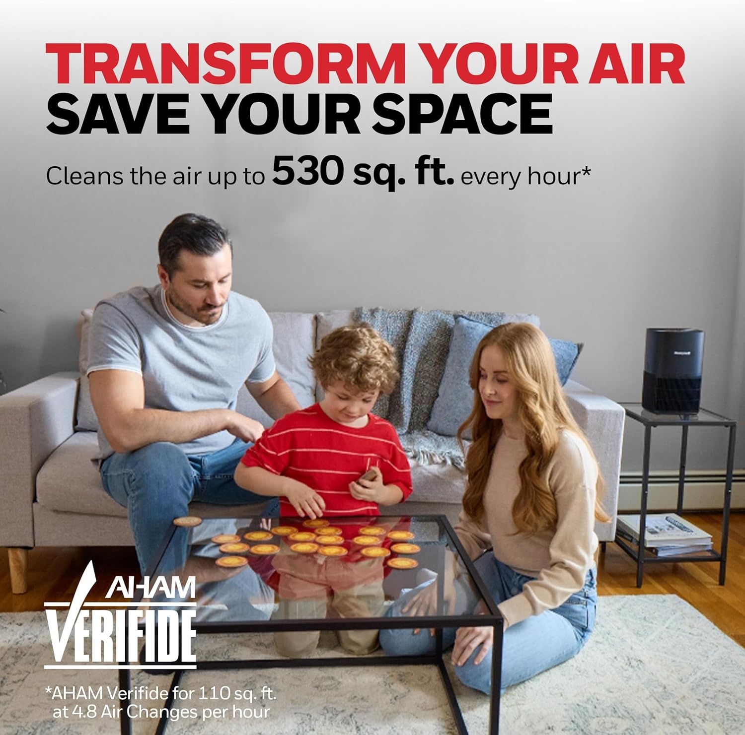 image:imageHoneywell Allergen Plus Compact HEPA Small Room Air Purifiers for Home Up to 530 Ft Coverage 3in1 Filter Pet Dander Smoke amp Odor Reducer Air Quality Sensor with Auto Mode Black HPA125BBlack