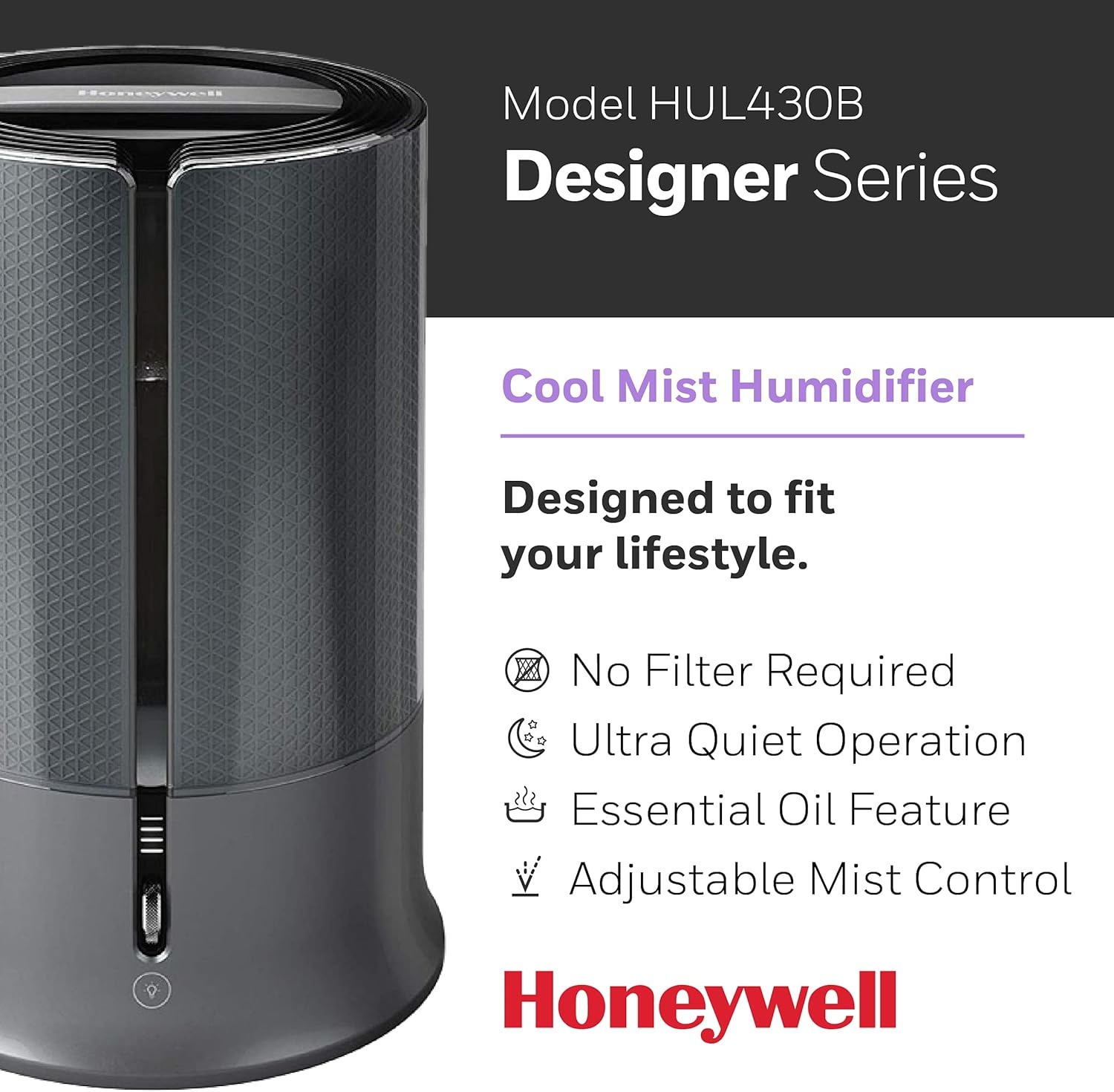 image:imageHoneywell Designer Series Cool Mist Humidifier Room Humidifiers WhiteBlack
