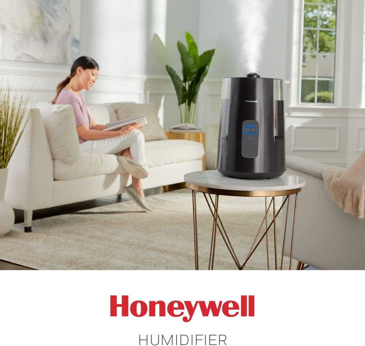 image:imageHoneywell Dual Comfort Cool Warm Mist humidifier Humidifier for Bedroom Office Living Room and Home Provides Temporary Relief from Dry air discomforts Black HWC775B