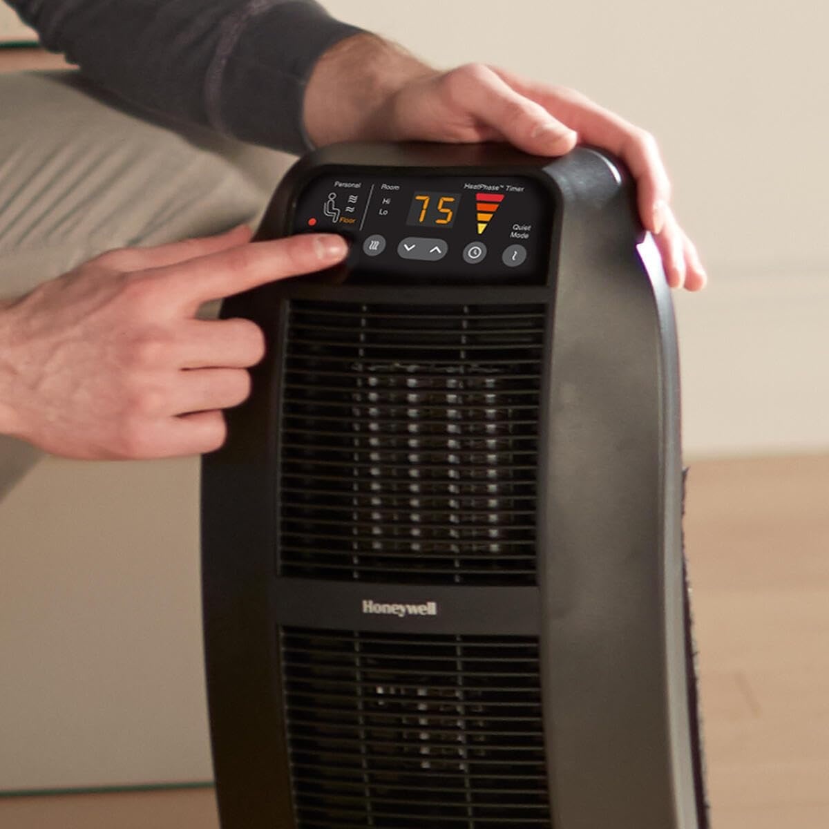 image:imageHoneywell Genius HeatGenius Ceramic Heater with MultiDirectional Heating Digital Controls with Programmable Thermostat Black