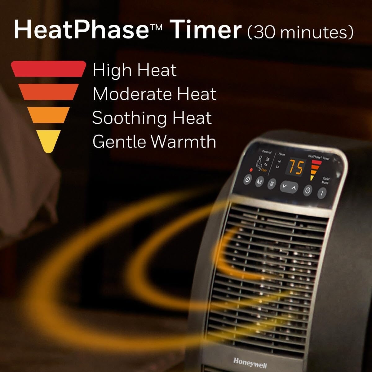 image:imageHoneywell Genius HeatGenius Ceramic Heater with MultiDirectional Heating Digital Controls with Programmable Thermostat Black