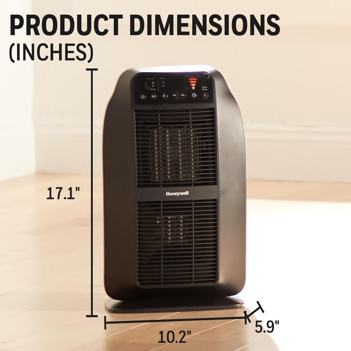 image:imageHoneywell Genius HeatGenius Ceramic Heater with MultiDirectional Heating Digital Controls with Programmable Thermostat Black