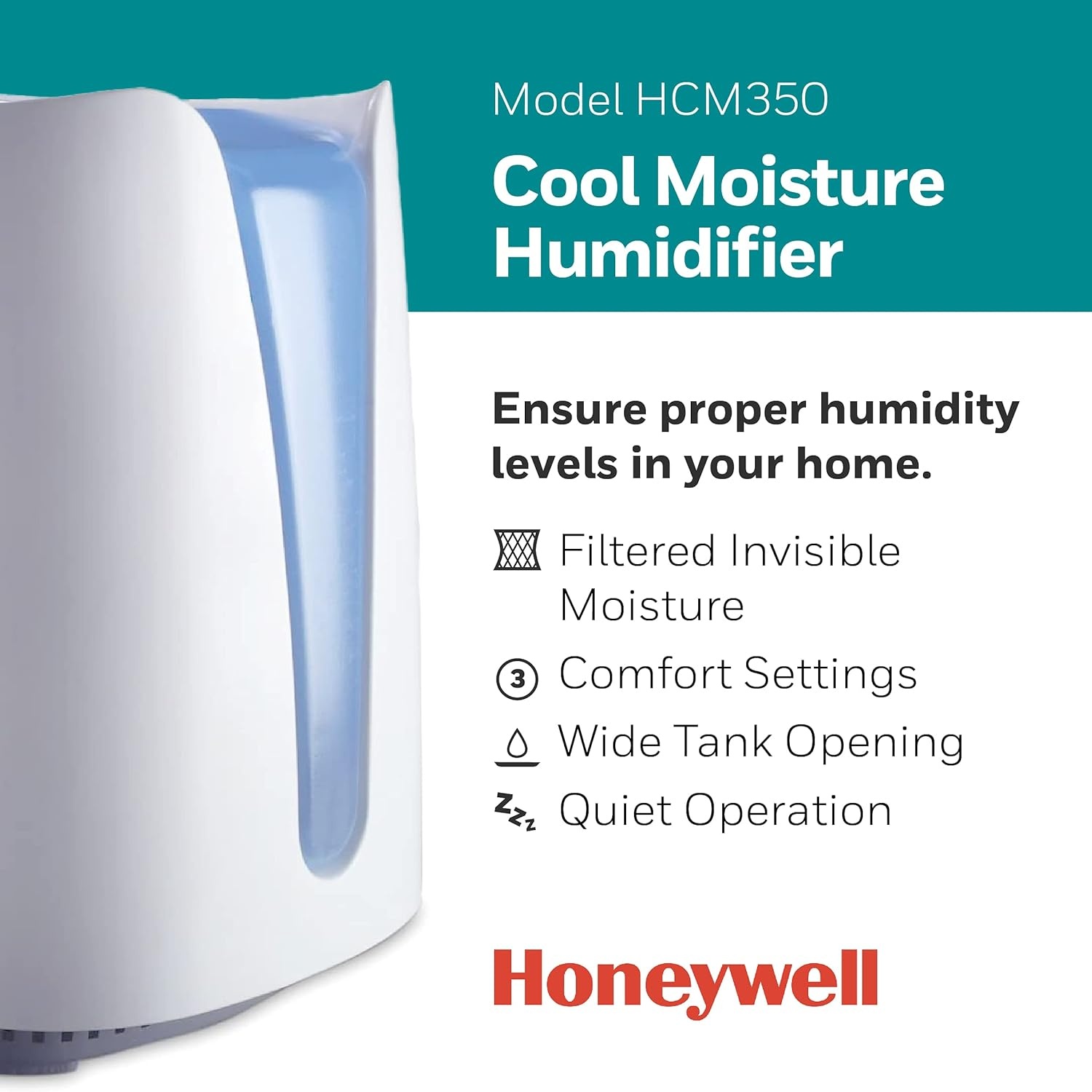 image:imageHoneywell Germ Free Cool Mist Humidifier Medium Room 1 Gallon Tank White Humidifier for Baby and Kids Rooms Bedrooms and More