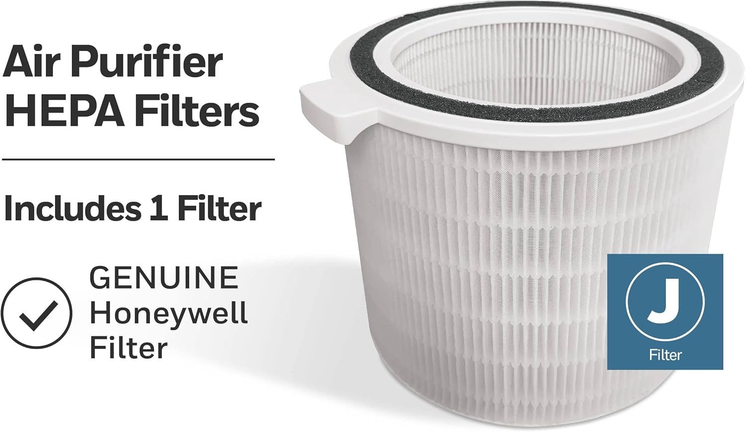 image:imageHoneywell HEPA Air Purifier Filter Air Filter for Airborne Allergens Wildfire Smoke Dust Pet Dander Pollen amp More 1 Pack J HEPA Filter for Honeywell HP1830 Air Purifiers HRFJ830Pack of 1