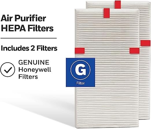 image:imageHoneywell HEPA Air Purifier Filter G 1Pack for HPA030HPA080 amp HPA180 Series Airborne Allergen Air Filter Targets WildfireSmoke Pollen Pet Dander and Dust1 Count Pack of 2