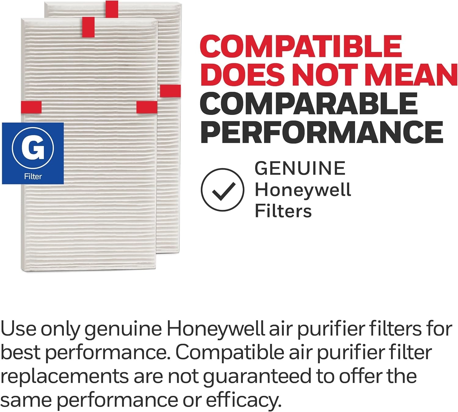 image:imageHoneywell HEPA Air Purifier Filter G 1Pack for HPA030HPA080 amp HPA180 Series Airborne Allergen Air Filter Targets WildfireSmoke Pollen Pet Dander and Dust14 x 49 x 10