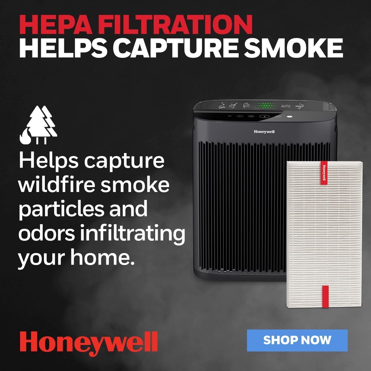 image:imageHoneywell HEPA Air Purifier Filter R 1Pack for HPA 100200300 3000 and 5000 Series Airborne Allergen Air Filter Replacement Targets WildfireSmoke Pollen Pet Dander and Dust17 x 67 x 103