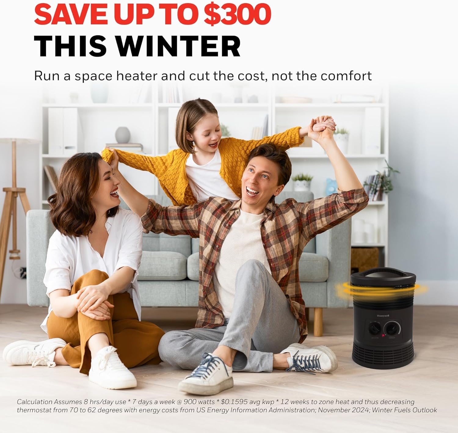 image:imageHoneywell HHF360V 360 Degree Surround Fan Forced Heater with Surround Heat Output Charcoal Grey Energy Efficient Portable Heater with Adjustable Thermostat amp 2 Heat Settings Small