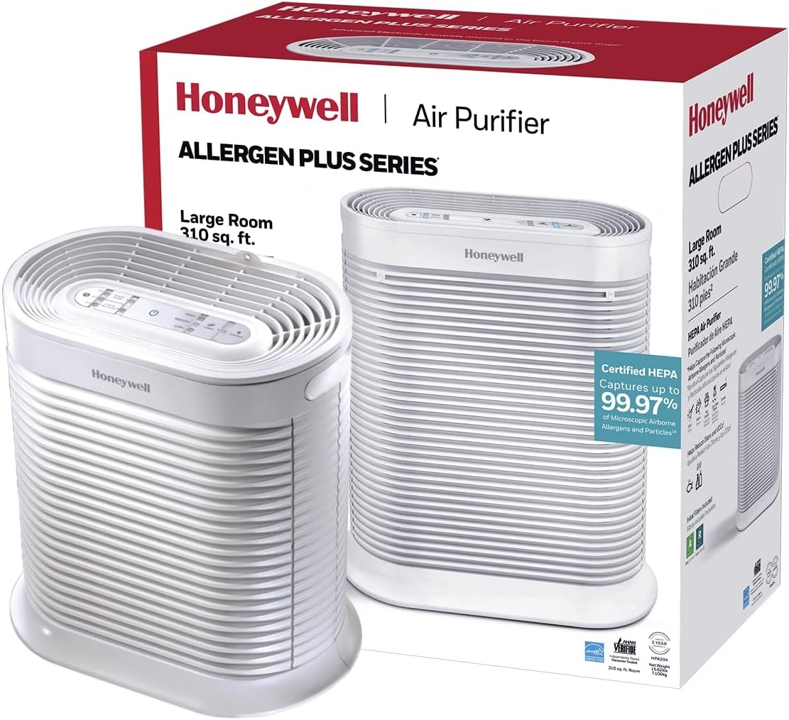 image:imageHoneywell HPA200 HEPA Air Purifier for Large Rooms Microscopic Airborne Allergen Reducer Cleans Up To 1500 Sq Ft in 1 Hour WildfireSmoke Pollen Pet Dander and Dust Air Purifier BlackWhite