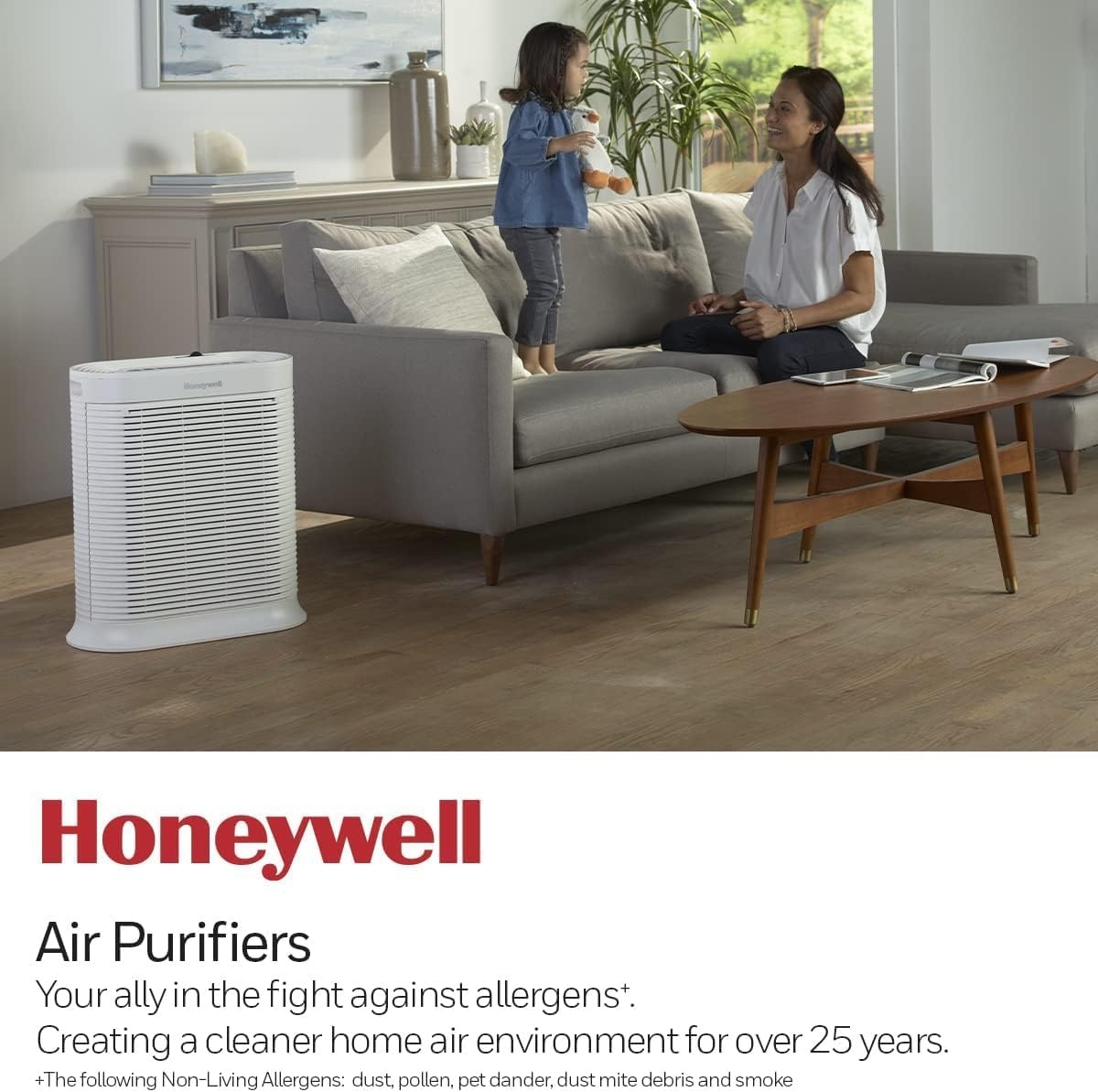 image:imageHoneywell HPA200 HEPA Air Purifier for Large Rooms Microscopic Airborne Allergen Reducer Cleans Up To 1500 Sq Ft in 1 Hour WildfireSmoke Pollen Pet Dander and Dust Air Purifier BlackWhite