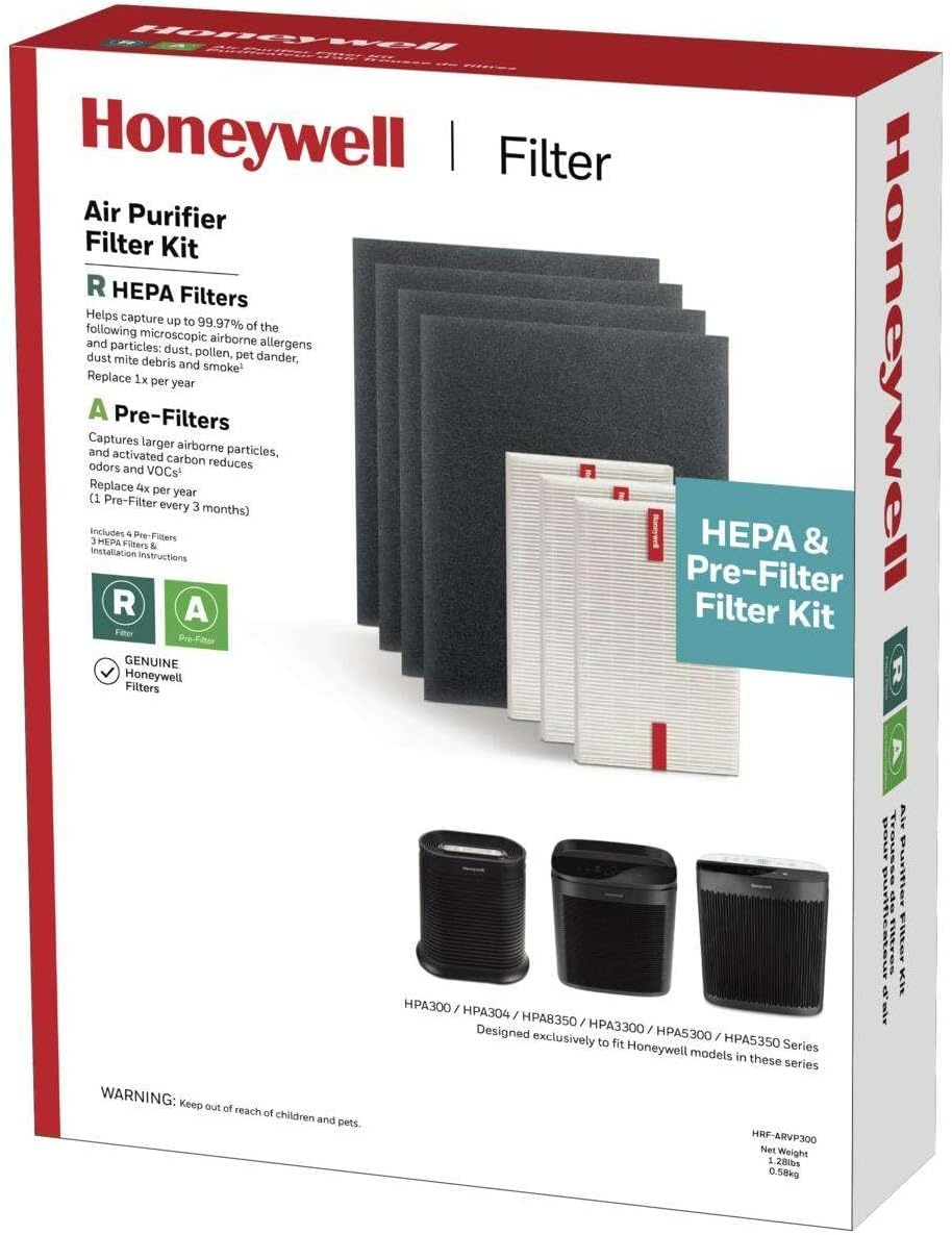image:imageHoneywell HRFA300 PreFilters for Air Purifiers 4Pack Activated Carbon Reduces Household Odors and VOCs Compatible with Select Honeywell HEPA Air Purifiers39 x 134 x 171