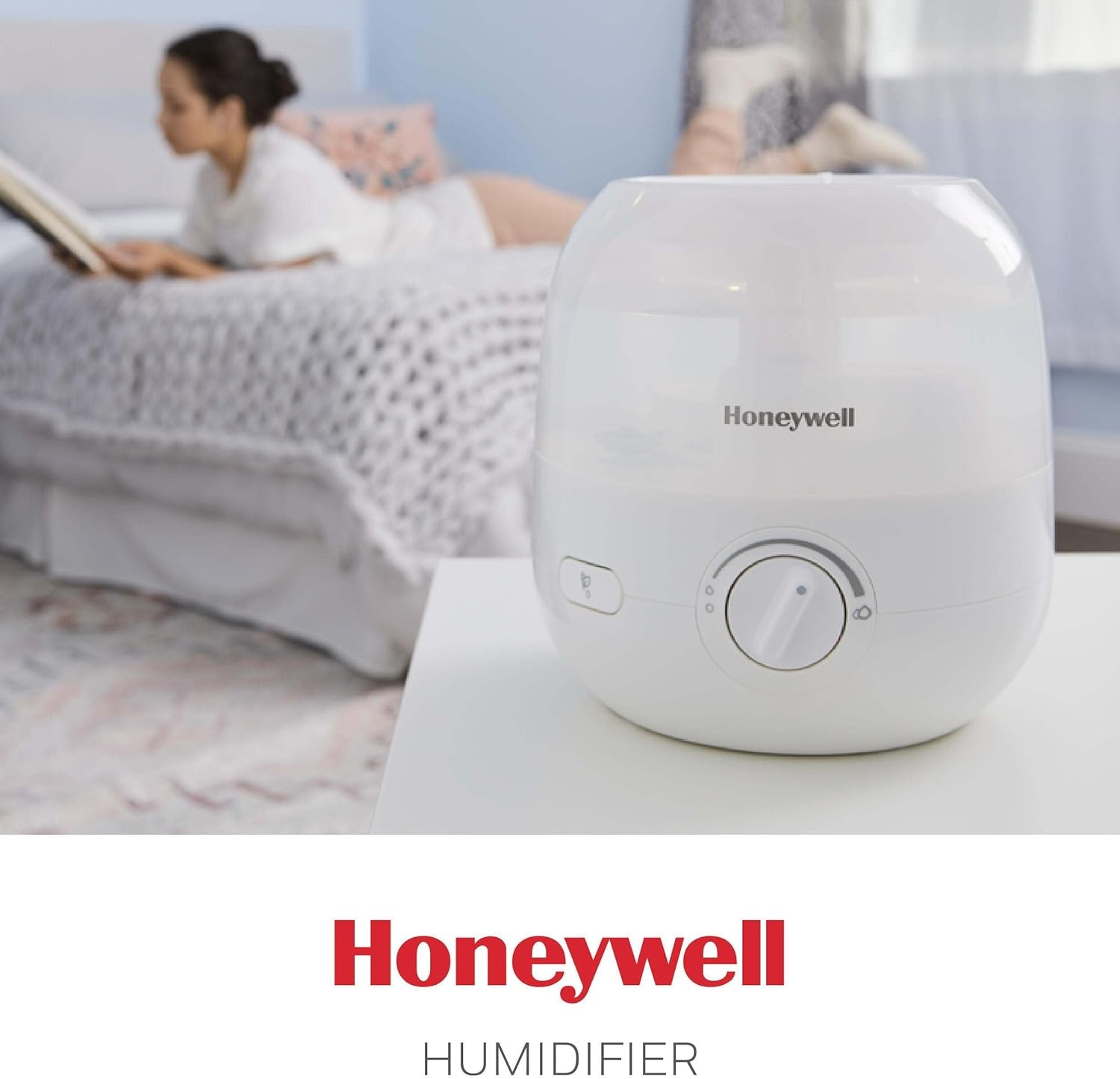 image:imageHoneywell Mini Cool Mist humidifier Easy to Fill and Clean humidifier for small Bedroom Kids Rooms or office Ultra Quiet Operation and Auto ShutOff White HUL525WWhite