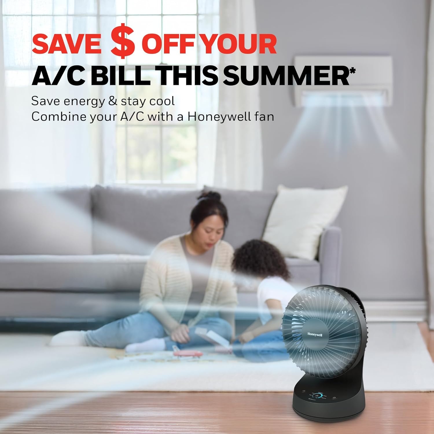 image:imageHoneywell QuietSet 5 Oscillating Table Fan White Personal and Small Room Fan with Quiet Operation and 5 Levels of Power and SoundBlack