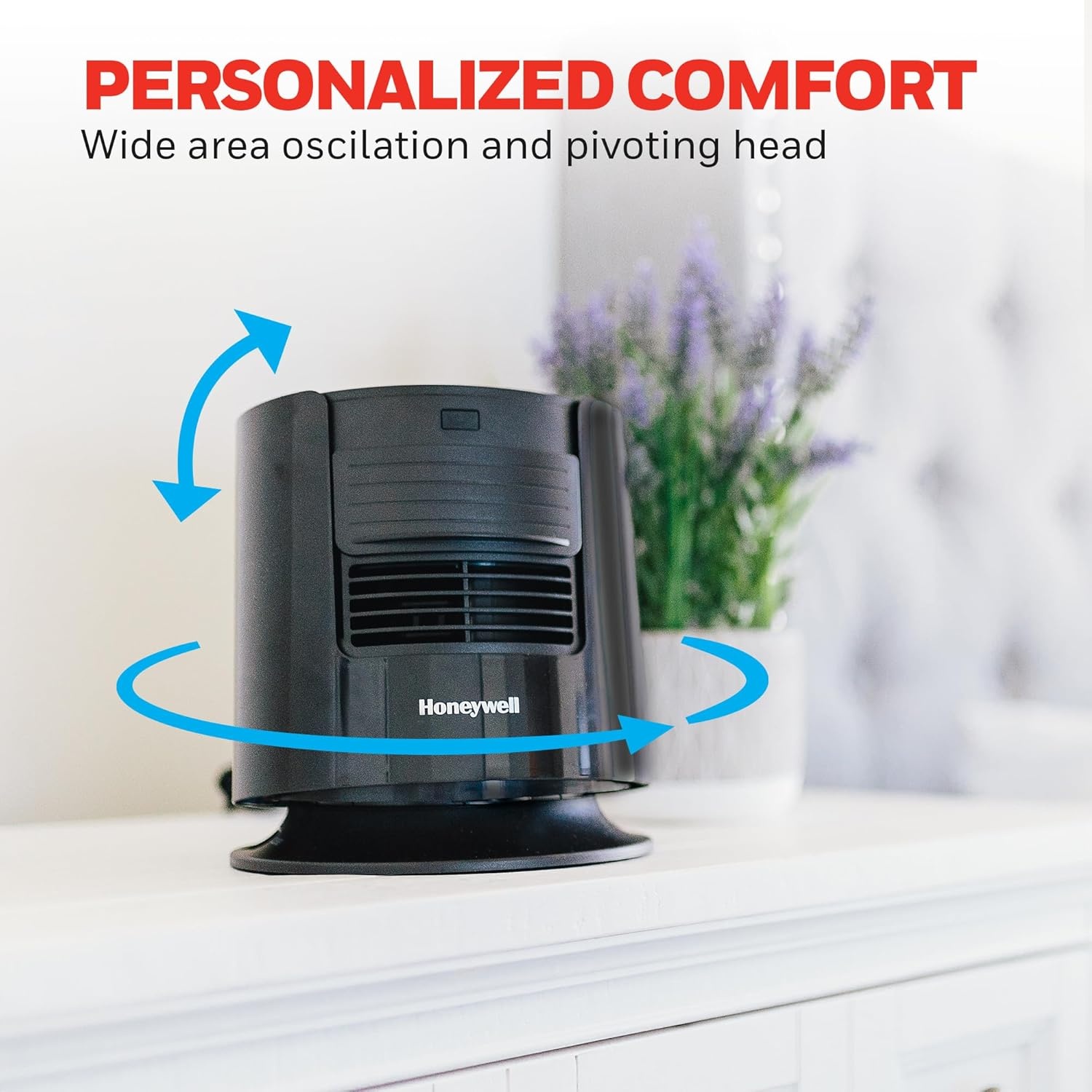 image:imageHoneywell QuietSet Personal Sleep Fan Noise Machine with Pink Noise 3 Speeds Adjustable Head Nightstand and Bedside Fan Black HTF300B