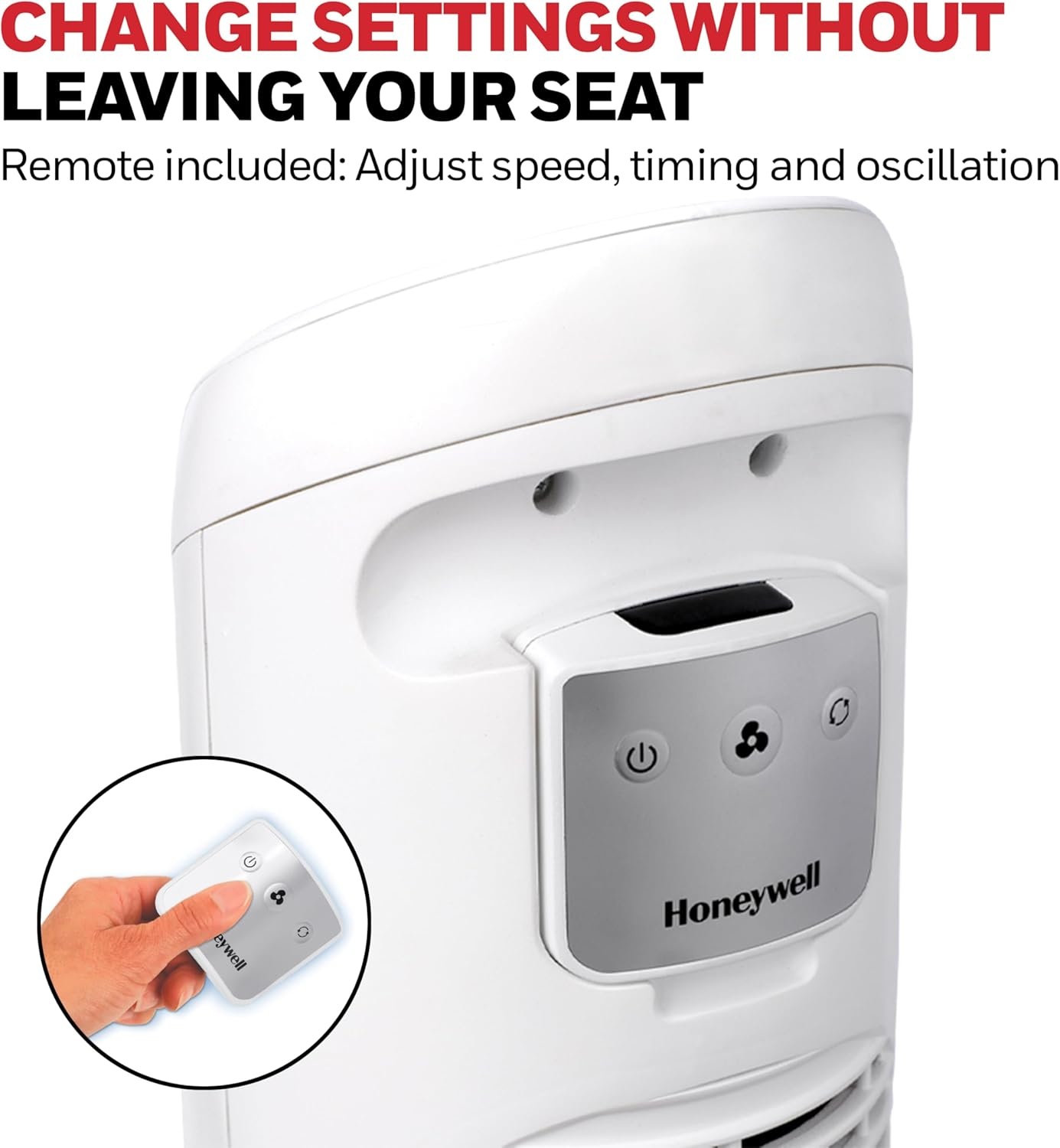 image:imageHoneywell QuietSet Whole Room Oscillating Tower Fan with Remote White HYF260