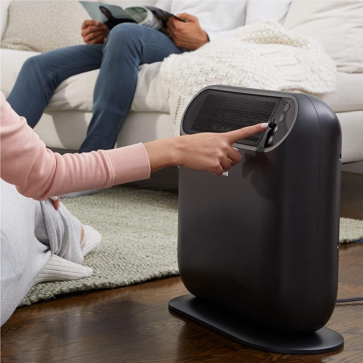 image:imageHoneywell ThermaWave 6 Ceramic Technology Space Heater BlackCeramic Heaterwith Programmable ThermostatBlack