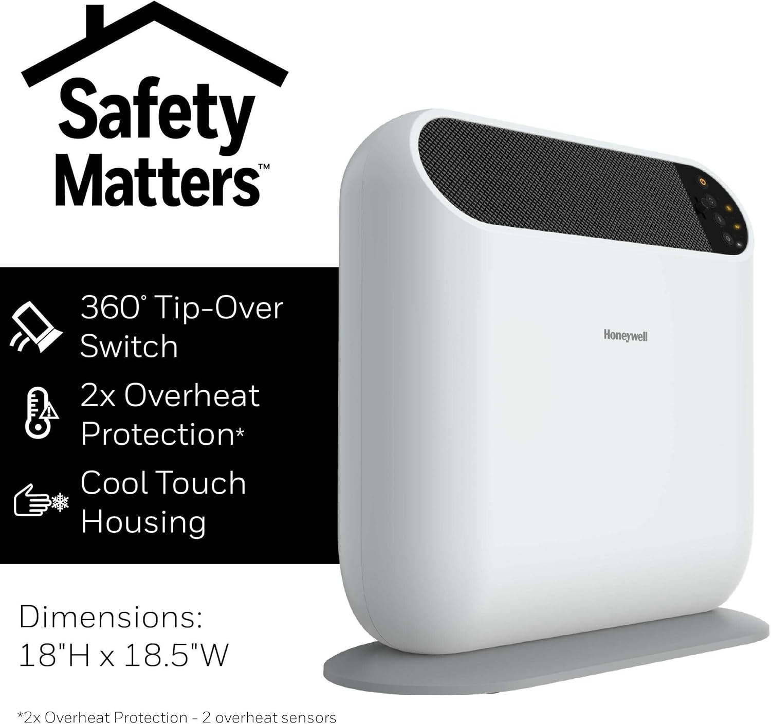 image:imageHoneywell ThermaWave 6 Ceramic Technology Space Heater BlackCeramic Heaterwith Programmable ThermostatWhite
