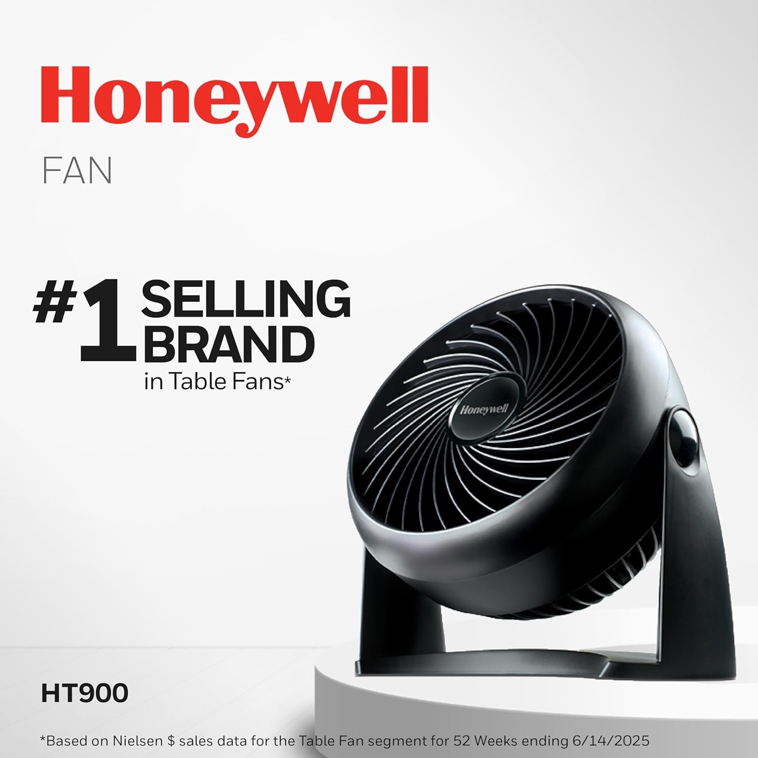 image:imageHoneywell TurboForce Air Circulator Small Tabletop Fan Quiet Personal Fan for Home or Office 3 Speeds 90 Degree Pivoting Head Black HT900Black