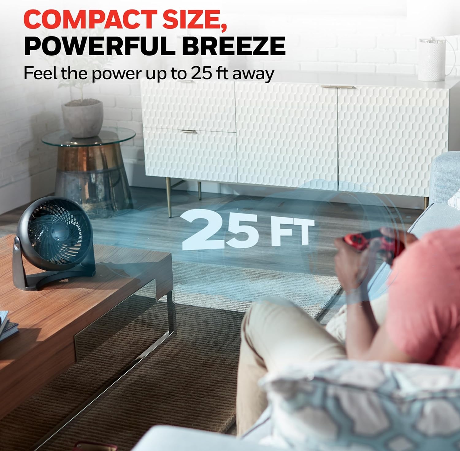 image:imageHoneywell TurboForce Air Circulator Small Tabletop Fan Quiet Personal Fan for Home or Office 3 Speeds 90 Degree Pivoting Head Black HT900Black