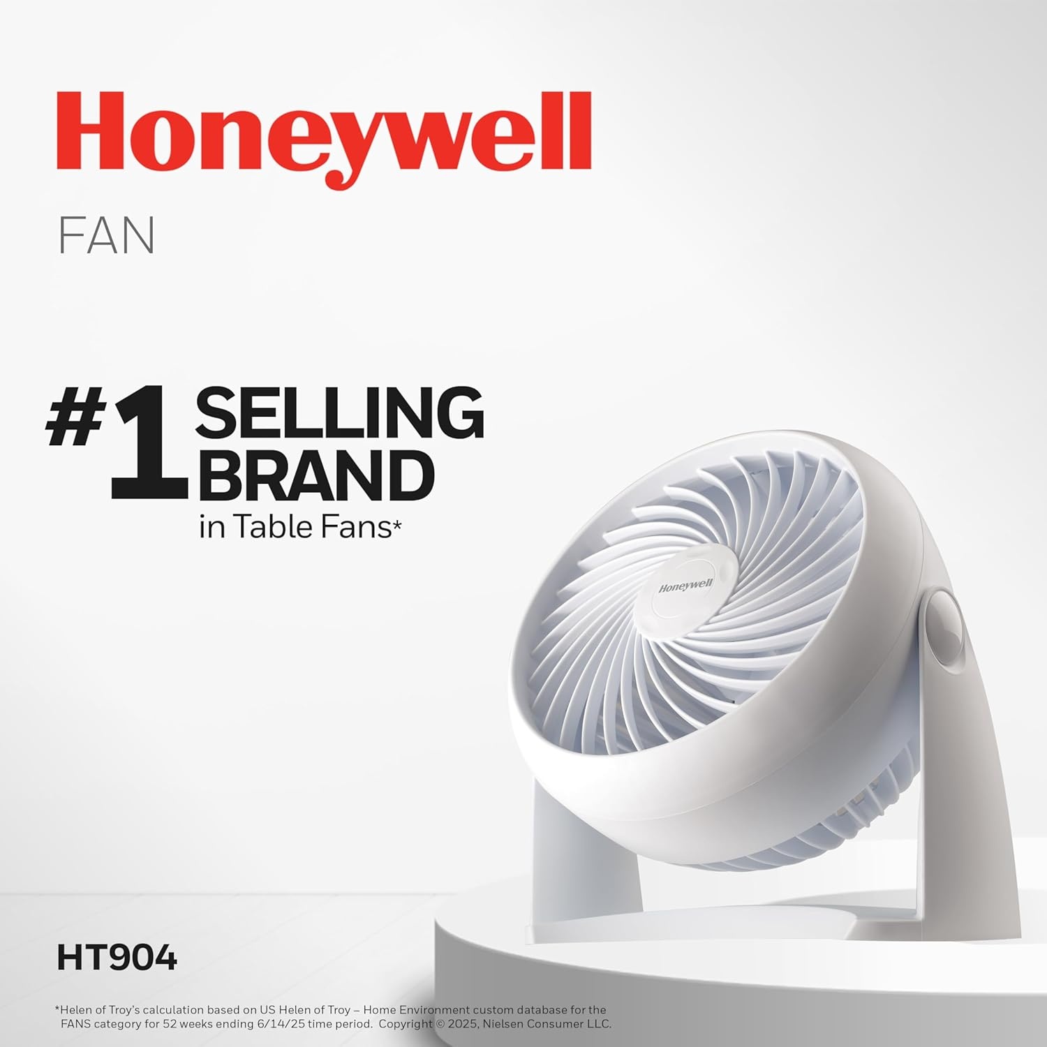 image:imageHoneywell TurboForce Air Circulator Small Tabletop Fan Quiet Personal Fan for Home or Office 3 Speeds 90 Degree Pivoting Head Black HT900White