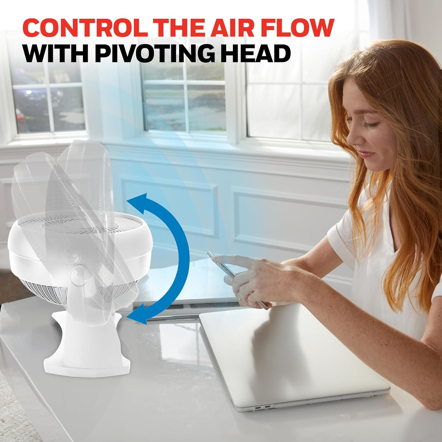 image:imageHoneywell TurboForce Air Circulator Small Tabletop Fan Quiet Personal Fan for Home or Office 3 Speeds 90 Degree Pivoting Head Black HT900White