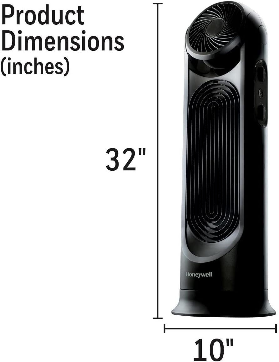 image:imageHoneywell TurboForce Tower Fan 2in1 Fan with 6 speeds quiet operation quality Stylish Tower Fan for home room bedroom or home office Black HYF502Fan
