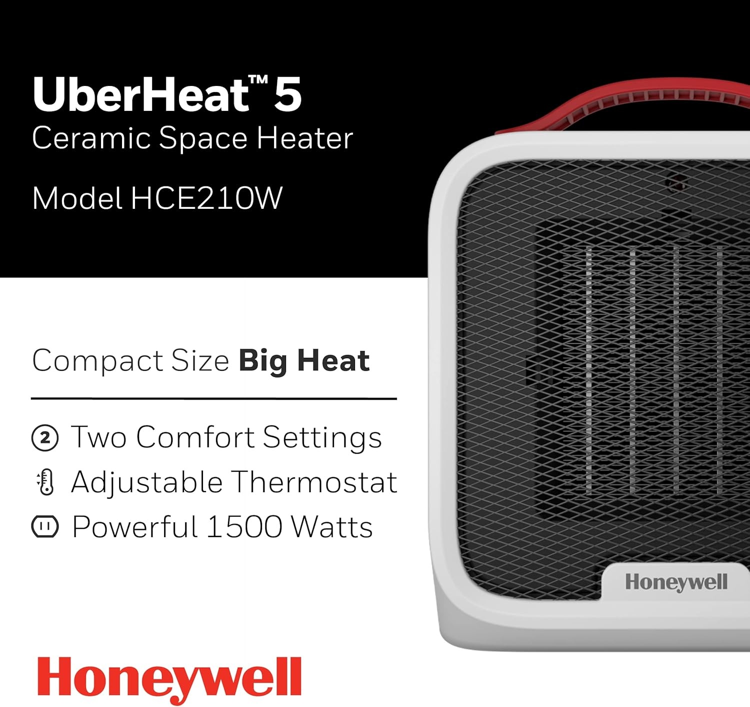 image:imageHoneywell UberHeat 5 Ceramic Space Heater for Small Rooms White
