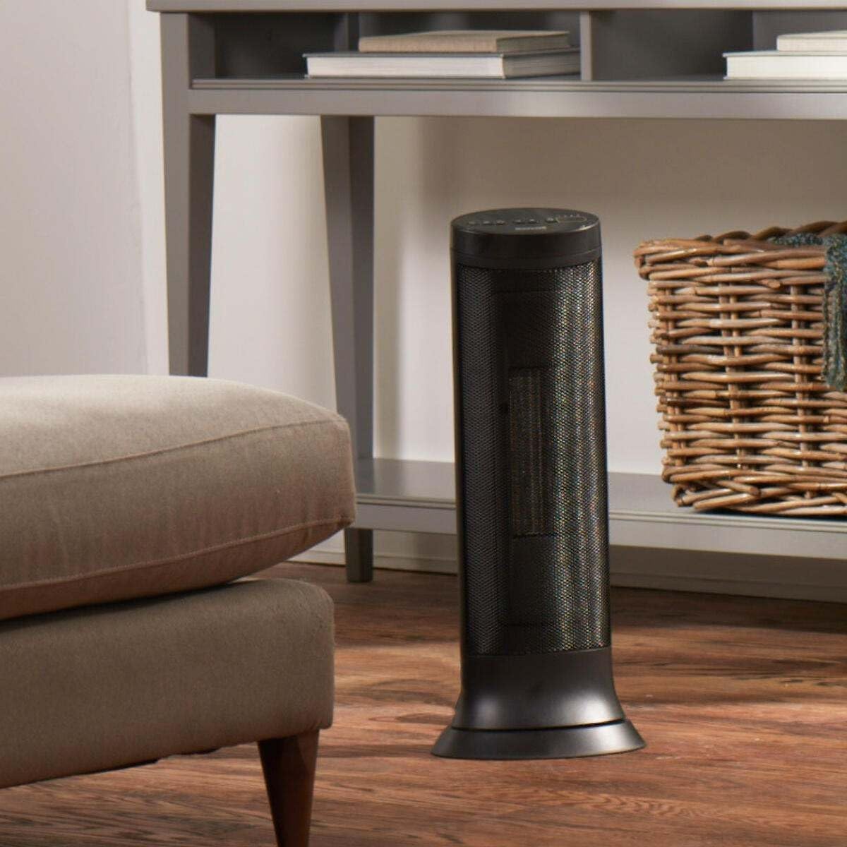 image:imageHoneywell slim ceramic tower heater large room 1500W digital controls oscillation programmable thermostat black