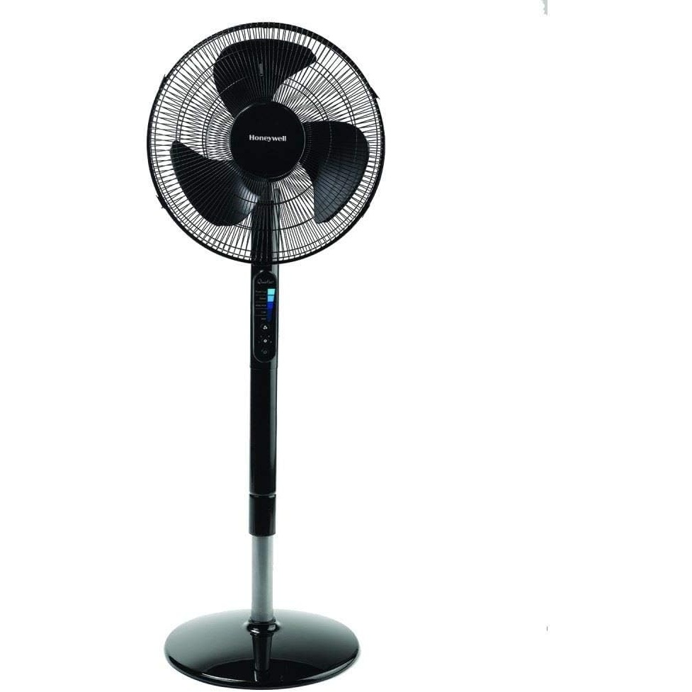 image:imageHoneywell Advanced QuietSet 16 Whole Room Stand Fan Black Ultra Quiet Pedestal Fan with Remote Control Oscillation and 5 Power Settings