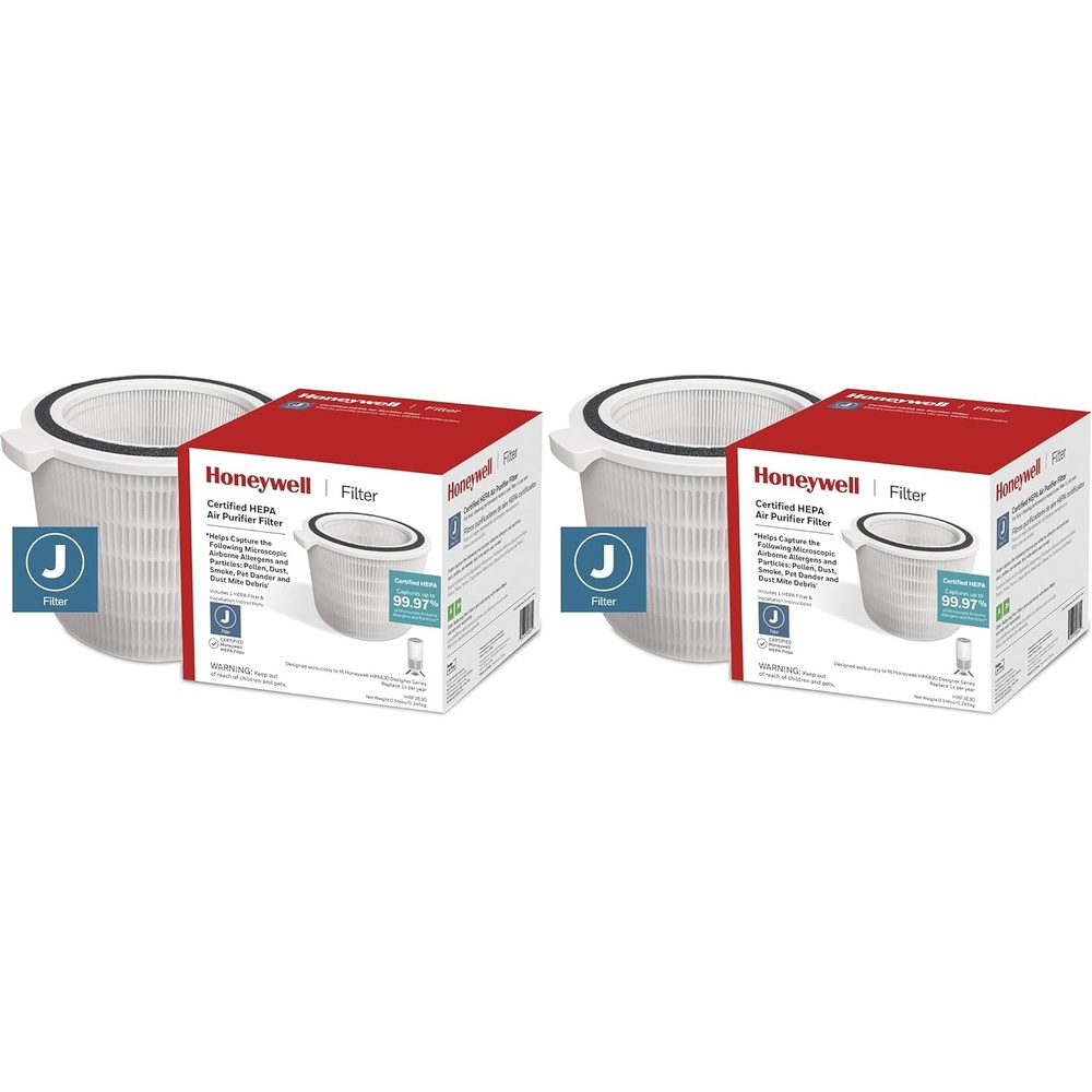 image:imageHoneywell HEPA Air Purifier Filter Air Filter for Airborne Allergens Wildfire Smoke Dust Pet Dander Pollen amp More 1 Pack J HEPA Filter for Honeywell HP1830 Air Purifiers HRFJ830Pack of 2