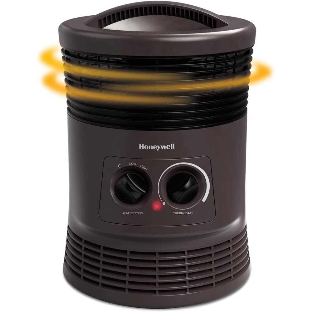image:imageHoneywell HHF360V 360 Degree Surround Fan Forced Heater with Surround Heat Output Charcoal Grey Energy Efficient Portable Heater with Adjustable Thermostat amp 2 Heat Settings Small