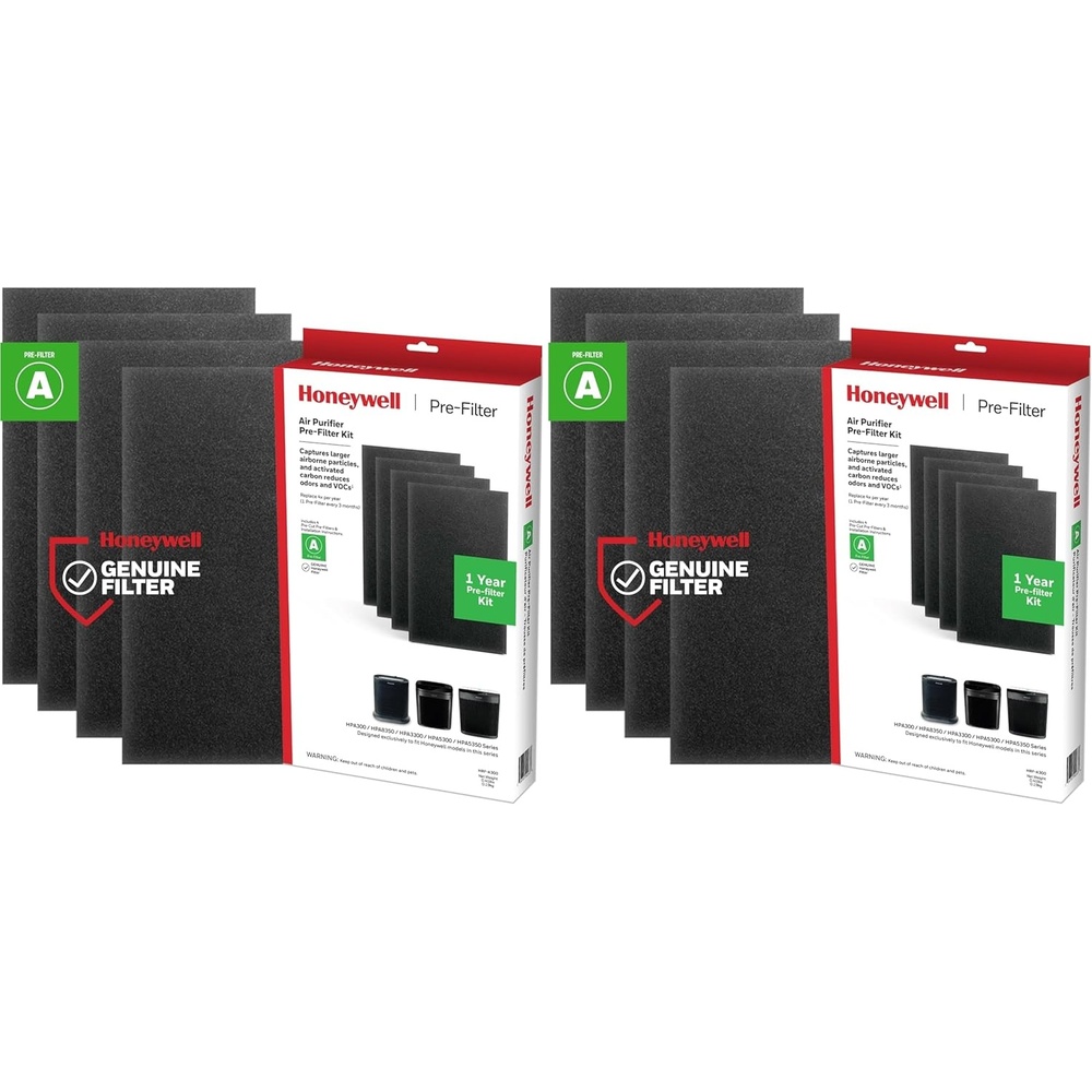 image:imageHoneywell HRFA300 PreFilters for Air Purifiers 4Pack Activated Carbon Reduces Household Odors and VOCs Compatible with Select Honeywell HEPA Air Purifiers4 Piece Set Pack of 2