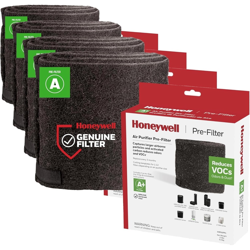 image:imageHoneywell Premium OdorReducing Air Purifier Replacement PreFilter Roll with Cutting Templates Air Filter HRFAPP1 A Black28 x 83 x 101 Pack of 4