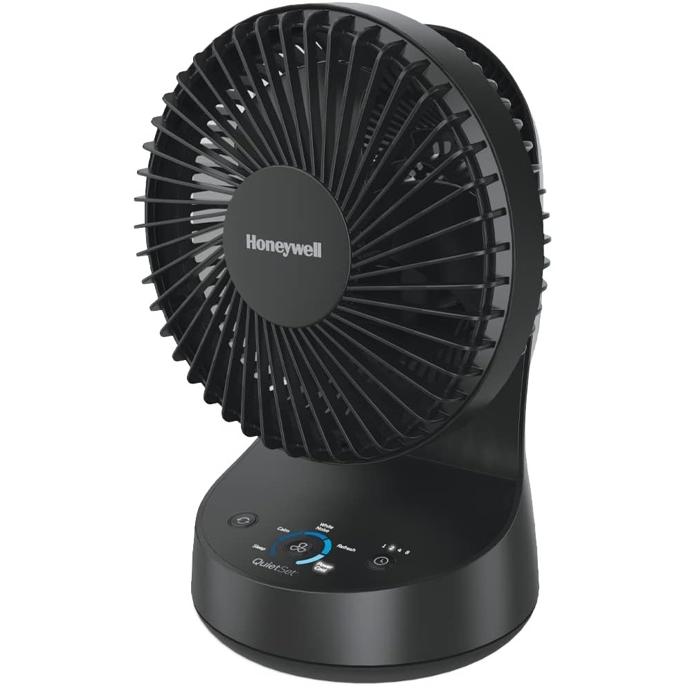 image:imageHoneywell QuietSet 5 Oscillating Table Fan White Personal and Small Room Fan with Quiet Operation and 5 Levels of Power and SoundBlack