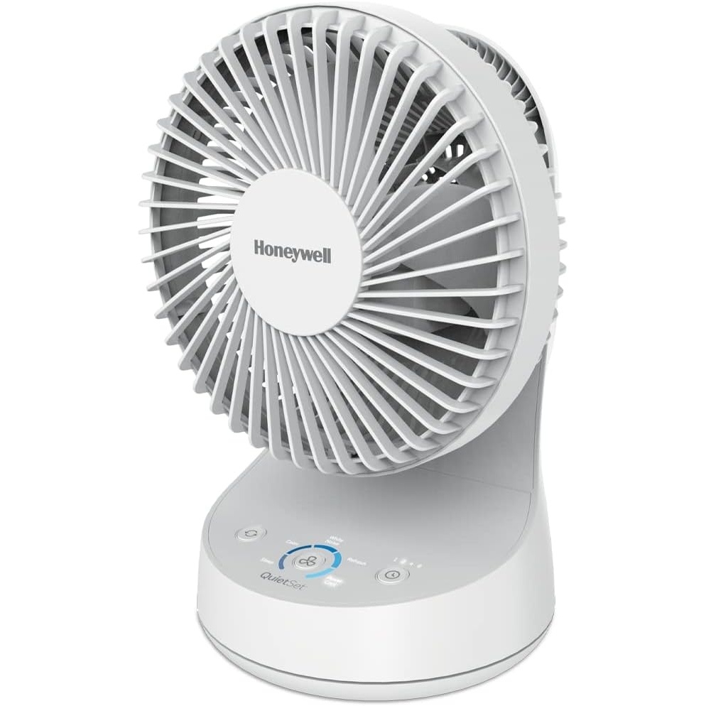 image:imageHoneywell QuietSet 5 Oscillating Table Fan White Personal and Small Room Fan with Quiet Operation and 5 Levels of Power and SoundWhite