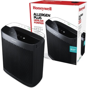 Honeywell Allergen Plus HEPA Air Purifier for Home, Large Rooms up to 900 Ft², Turbo Clean, HEPA Filter Reduces Allergens, Dust, Pollen, Pet Dander, All Smoke Types, Odors, Black, HPA5100B(2400 Sq. Ft.)