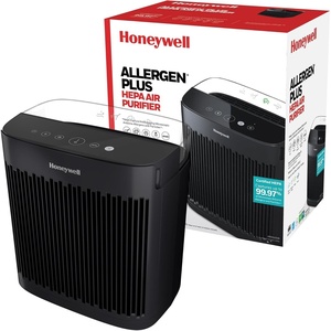 Honeywell Allergen Plus HEPA Air Purifier for Home, Large Rooms up to 900 Ft², Turbo Clean, HEPA Filter Reduces Allergens, Dust, Pollen, Pet Dander, All Smoke Types, Odors, Black, HPA5100B(938 sq. ft)