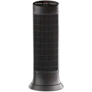 Honeywell Digital Ceramic Tower Heater, 1500 Watt, Oscillating Ceramic Space Heater with Thermostat, Two Heat Settings, Medium Room, Black