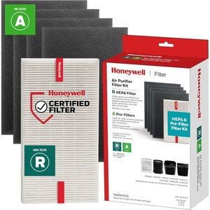 Honeywell HEPA Air Purifier Filter Kit – Includes 1 HEPA R Replacement Filter and 4 A Carbon Pre-Cut Pre-Filters – Airborne Allergen Air Filter Targets Wildfire/Smoke, Pollen, Pet Dander, and Dust(HRFARVP100)