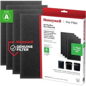 Honeywell HRF-A100 Air Purifier Pre Kit Filter, 4 Count (Pack of 1) – Allergen Air Filter Targets Dust, VOC, Pet, Kitchen, and Wildfire/Smoke Odors(1.2″ x 7.7″ x 10.9″)