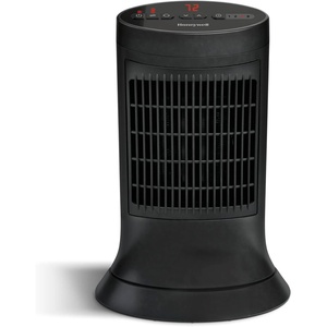 Honeywell Slim Ceramic Tower Heater, Small Room, Black – Easy to Use – Slim Space Heater with Two Heat Settings