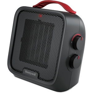 Honeywell UberHeat 5 Portable Ceramic 1500W Space Heater. Indoor space heater for Small Rooms, Bedrooms, and Homes. Fast Heating with Tip-over Protection – Black, HEC210B